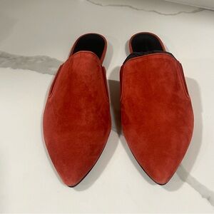 Jenni Kayne women's suede‎ mules color rust size 38 slip on without box